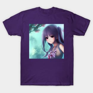 Beaux Animes Kawaii Art Cute Girl Illustration Design T-Shirt